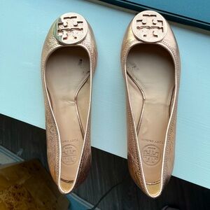 Tory Burch Rose Gold Flats Size 8 1/2